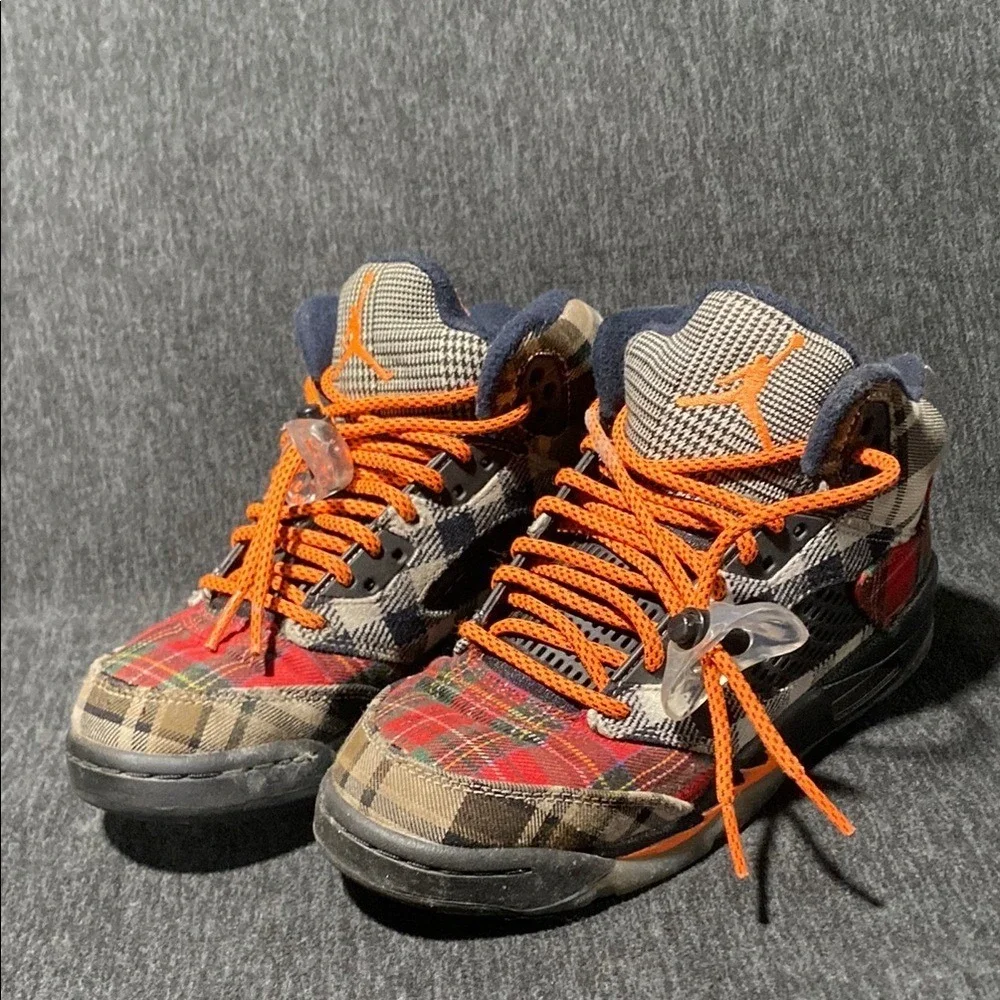 Air Jordan 5 Retro TD Plaid‎ Orange Laces Kids